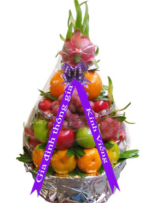 Giỏ trái cây phúng điếu sang trọng Giỏ trái cây phúng điếu sang trọng