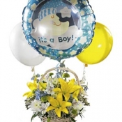 Baby Boy Bouquet with Balloons