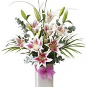 Pink Scented Lily Vase